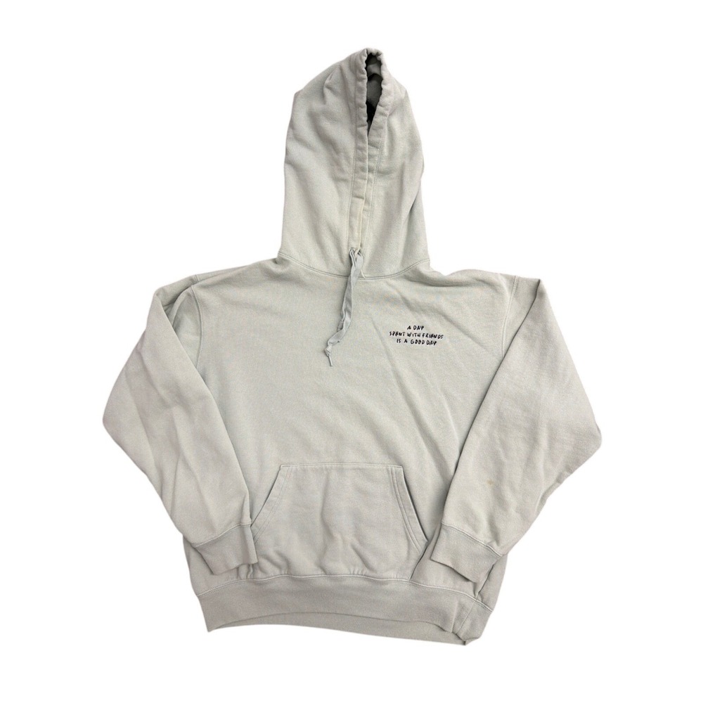 Peanuts Snoopy Hoodie Sage Green Graphic Pullover Sweatshirt A Day With Friends